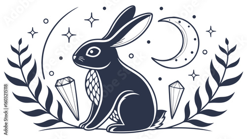 Lunar Elegance colored Bunny with a Loving touch, placed in a Starlight Ball theme