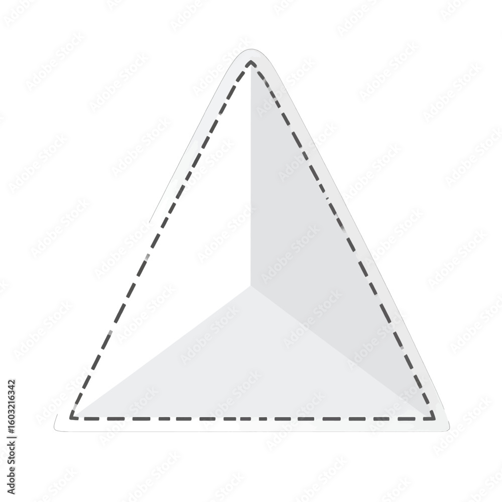 Obraz premium Three Dimensional Light Gray Triangle Geometric Shape