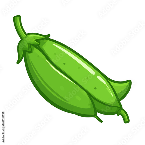 Pixel Art Green Pea Pod Illustration