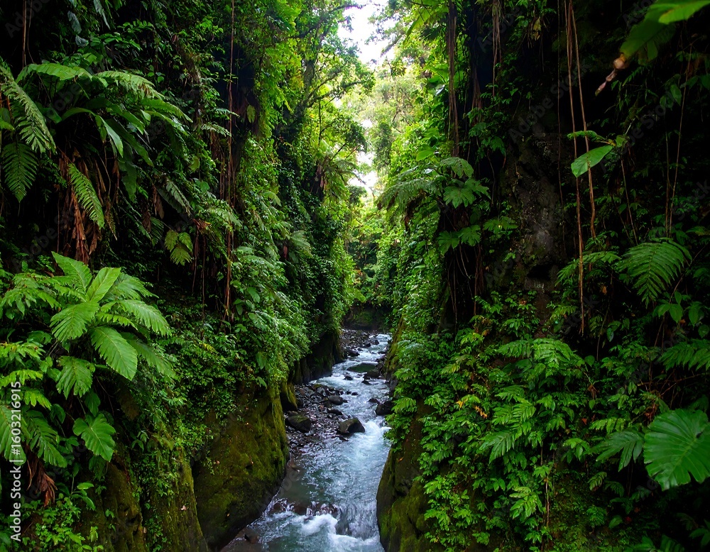 Lush tropical ravine Lush tropical ravine