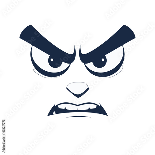 Angry Cartoon Face Illustration