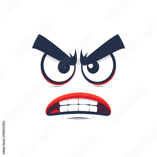 Angry Pixel Face Illustration