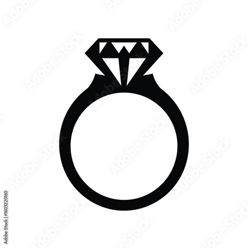 Diamond ring silhouette icon jewelry precious