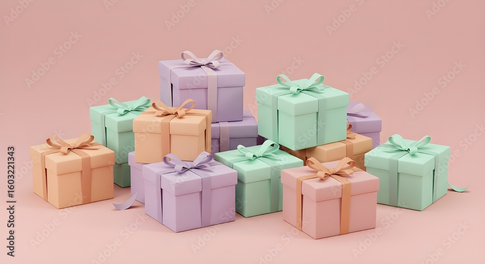 Obraz premium Pastel Parcel Stack