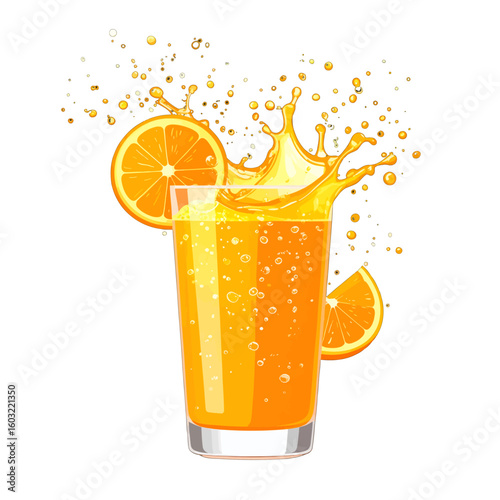 Orange Juice Splash In Glass