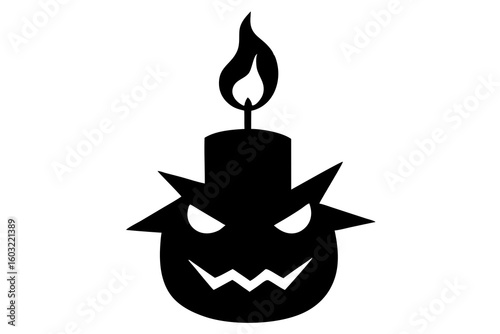 Sinister Light: The Spiky Demon Face Halloween Candle