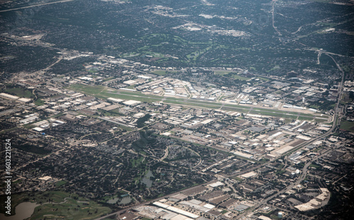 Aerial view of Addison Airport in Dallas, Texas, USA