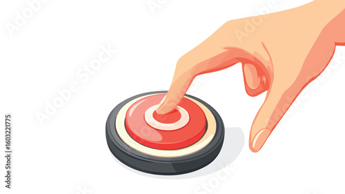 Emergency Button Being Pressed with Open Lid for Safety and Security Concept