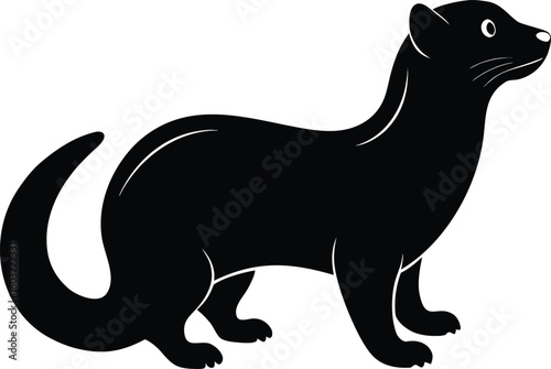 Marten vector black color silhouette