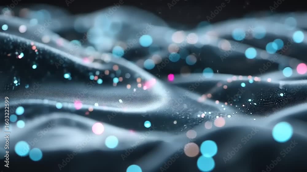 Abstract digital fabric with shimmering particles