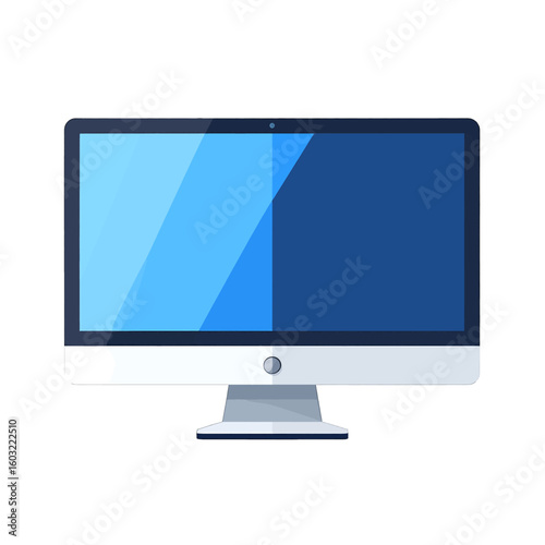 Flat Design Computer Monitor Illustration