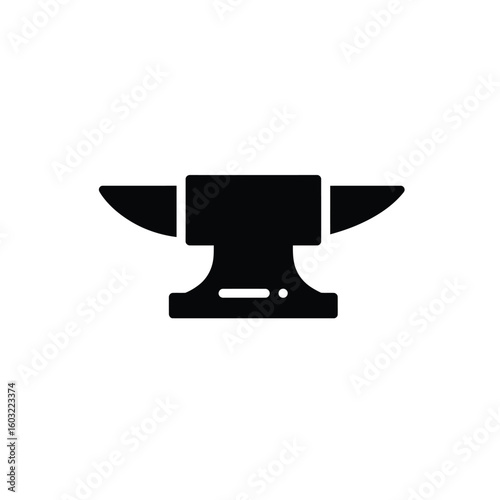 Black anvil icon on white background blacksmith metalwork