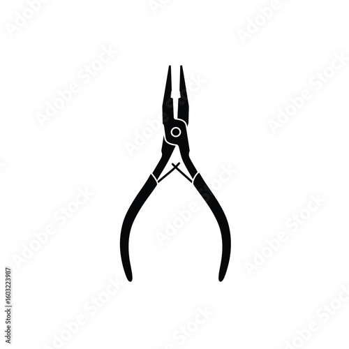 Black jewelry pliers icon tool craft