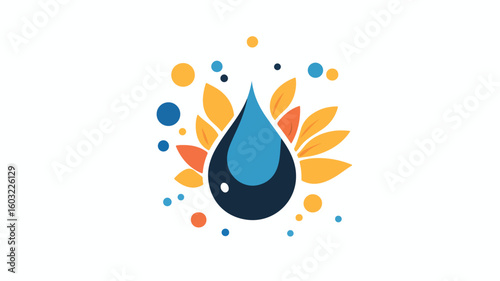 Water Droplet Liquid Fluid Symbol Rain Icon for Designs