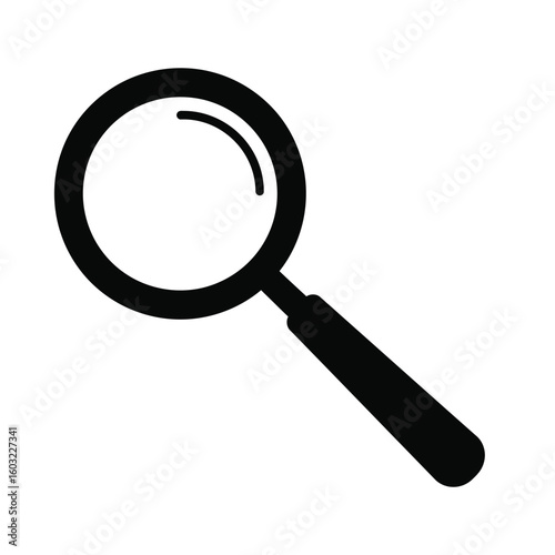 Black loupe magnifier icon white
