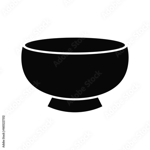 Black ceremonial bowl icon rounded
