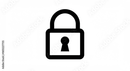 Black outline of a closed padlock with a keyhole, centered on a white background.
