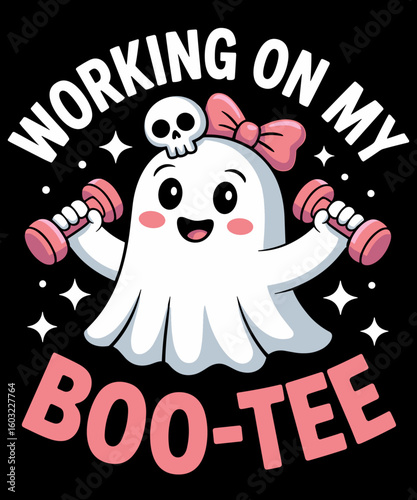 Working on My Boo tee Funny Gym Halloween Dead Lift Ghost