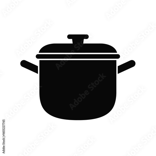 Black pot icon cooking kitchen