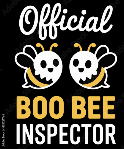 Official Boo Bee Inspector Halloween Humor Funny Ghost