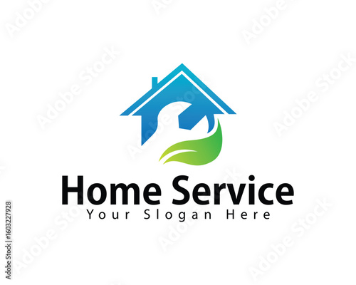 Free Download home service logo creative design concept leave nature cleans - GFXLoad