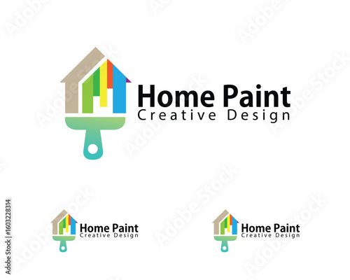 home paint logo creative design concept repair service