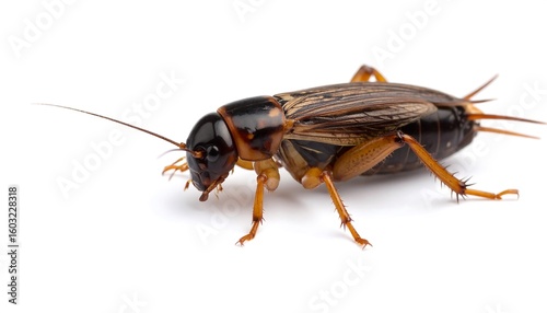 Close-up of a brown and black insect