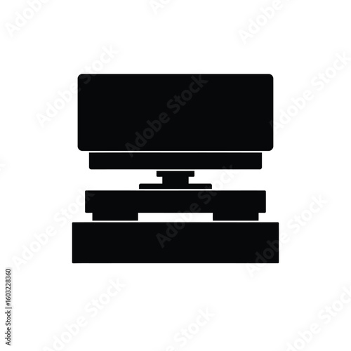 Metal stamping press machine icon industrial