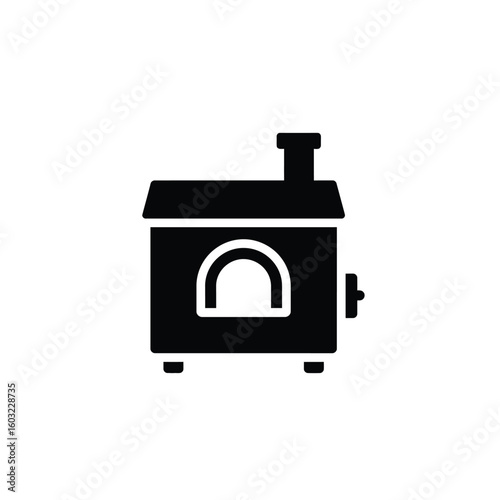 Black kiln icon with arched opening and chimney furnace