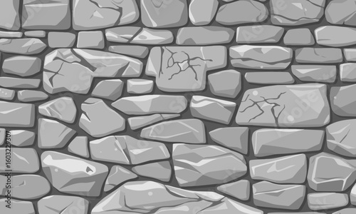 Stone wall texture, grey cobblestone surface, natural masonry background, abstract stonework design	