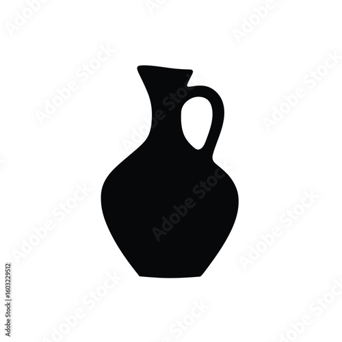Black ceramic jug silhouette pitcher vase