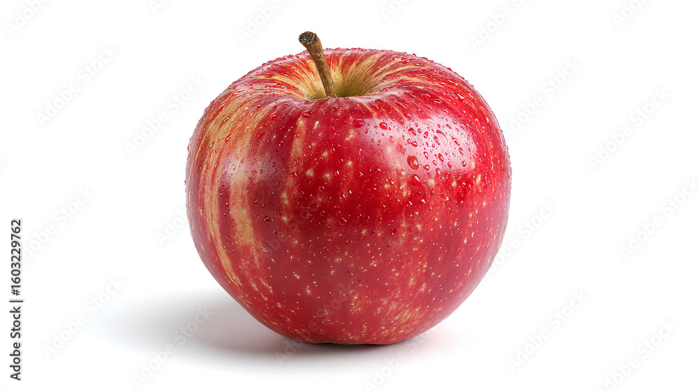 Red apple with water droplets on white background fruit 1 Red apple with water droplets on white background fruit 1