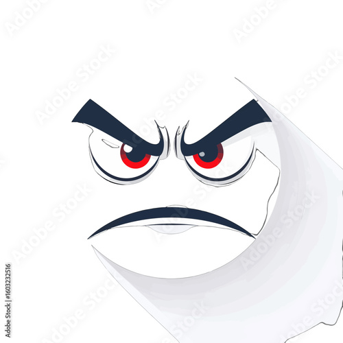 Angry Cartoon Face Illustration