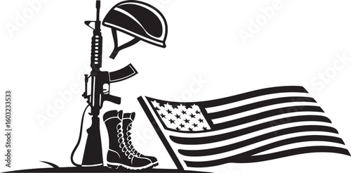 Isolated black military helmet icon, army combat gear, soldier head protection, battlefield equipment, war tactical accessory, editable vector silhouette