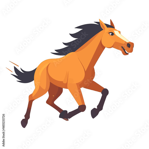Animated Running Horse Illustration