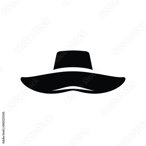 Black wide brimmed hat icon headwear fashion