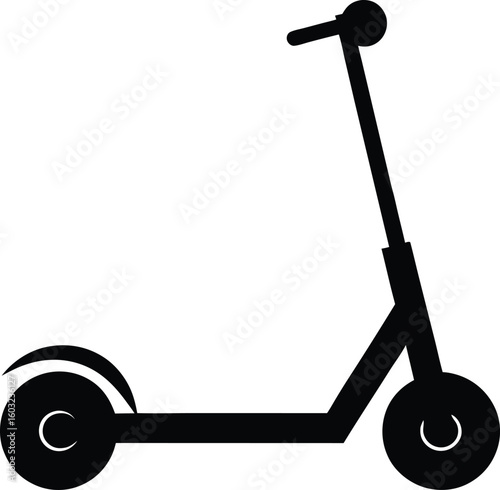 Silhouette of driving a segway vector illustration icon