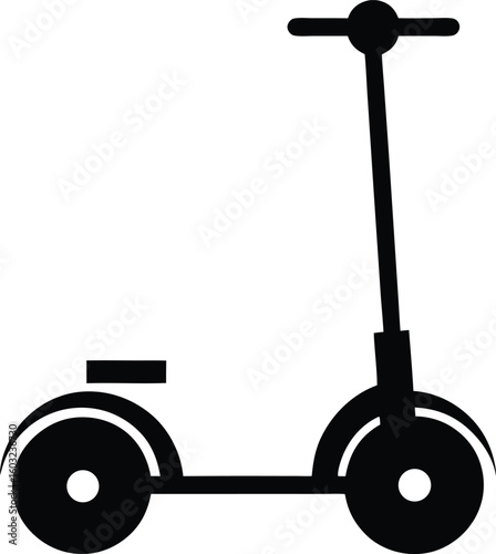 Silhouette of driving a segway vector illustration icon