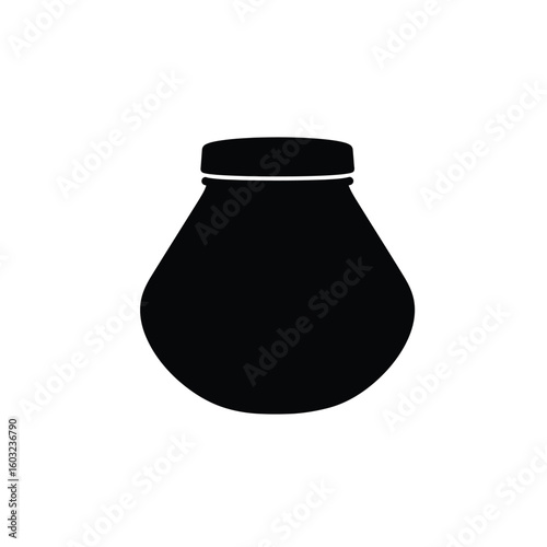 Black ceramic jar icon container