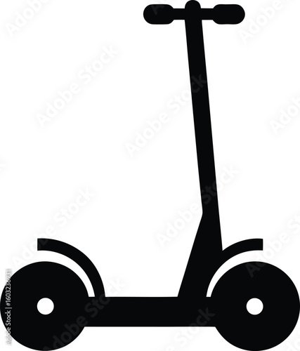 Silhouette of driving a segway vector illustration icon
