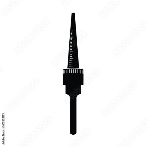 Black ring sizing mandrel with measurement markings