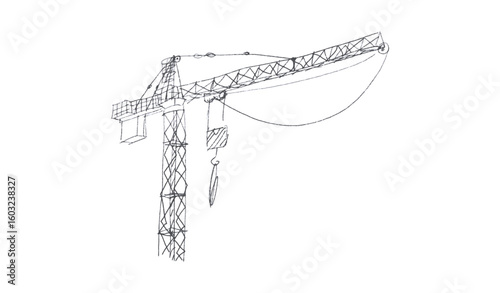 Building crane sketch