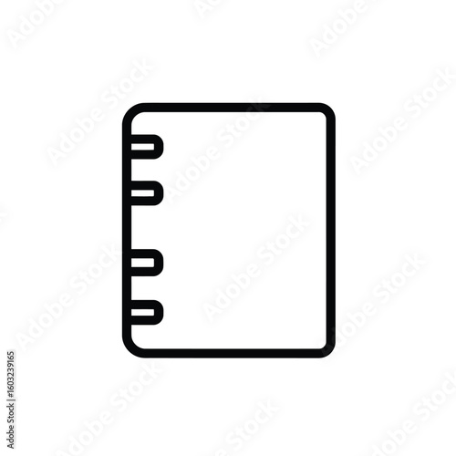 Black spiral bound notebook icon album scrapbook
