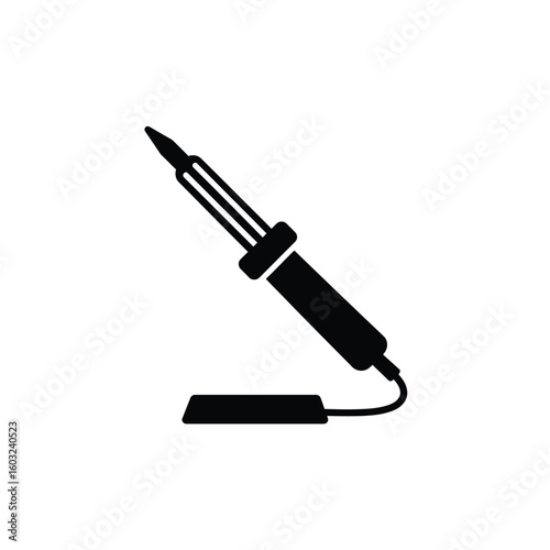 Soldering iron icon black silhouette tool equipment