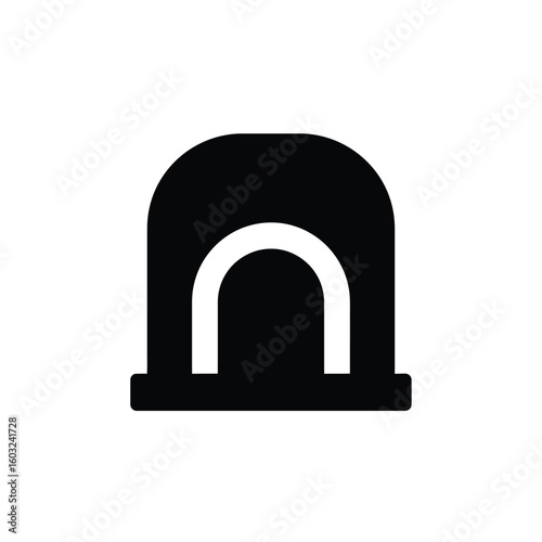 Black kiln icon with white arch furnace oven