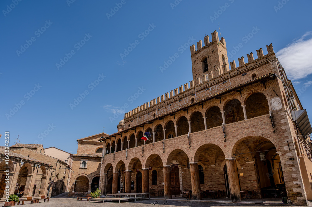 Obraz premium Offida, Ascoli Piceno, Marche. Piazza del Popolo, the Town Hall 2025