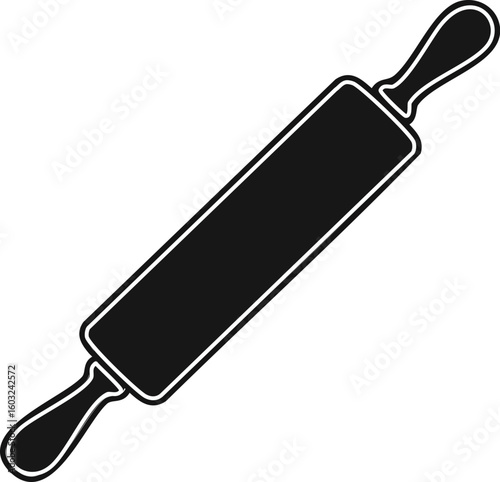 Rolling pin silhouette vector