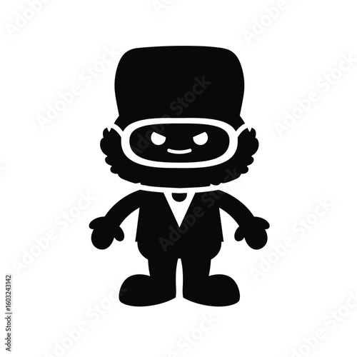 Cartoon character with hat and goggles illustration
