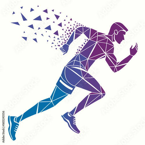 Running athlete: A dynamic illustration captures the essence of human movement and determination, depicting a sprinter mid-stride, a visual representation of athleticism and motion.