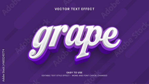 grape editable text effect 3d